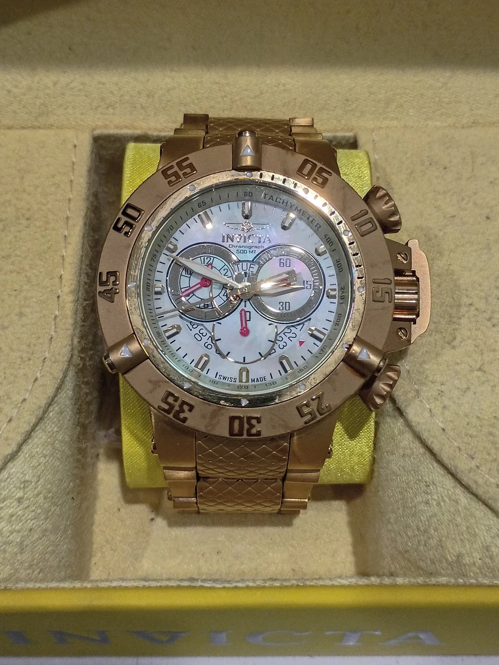 Subaqua Noma III Men 80525 500m Gold Tone Chronograph with Box Project Abda Work